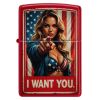 Zippo Windproof Lighter I Want You Color Image - Candy Apple Red