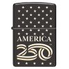 Zippo Windproof Lighter America250™ Laser Two-Tone - High Polish Black