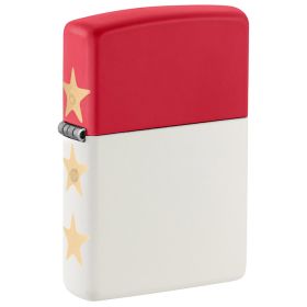 Zippo Windproof Lighter America250™ Base Model Laser Engrave - Red/White Matte w/ Blue Insert