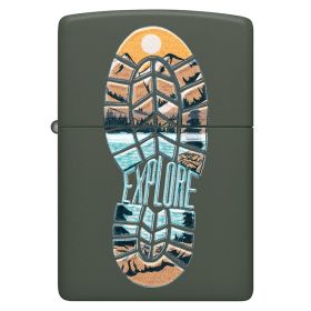 Zippo Windproof Lighter Explore Texture Print - Green Matte