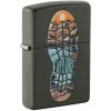 Zippo Windproof Lighter Explore Texture Print - Green Matte