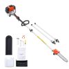 Gas Pole Saw, 43CC 2 Stroke Gas Powered Pole Saws with 10 in Cutting Bar, Cordless Tree Trimmer with 30 fl.oz Fuel Tank, 6.8 to 11.7 ft Extendable