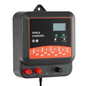 Multi-Powered Electric Fence Charger, 2J/3J/5J, Electric Fence Energizer with Real-Time LED Display, 6.2 Miles Range, AC DC Powerful Fences Charger