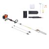Gas Pole Saw, 43CC 2 Stroke Gas Powered Pole Saws with 12 in Cutting Bar, Cordless Tree Trimmer with Rotatable Head, 7.1 to 12 ft Extendable