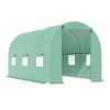 Backyard Greenhouse 15 x 7 x 7 with Door Ventilation Windows Outdoor Tunnel Walk-In Garden Plant Growing House Green