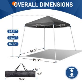 6x6ft Pop Up Canopy Tent, Outdoor Tent Canopy Foldable Portable Canopies for Camping, Patio, Easy Up Gazebo Canopy with Carry Bag Slant Legs