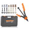 Rivet Nut Tool, 14 in Rivnut Tool Kit with 7 PCS Metric and SAE Mandrels, 70 PCS Assorted Rivet Nuts, 10-24, 1/4-20, M6, 5/16-18, M8, 3/8-16, M10