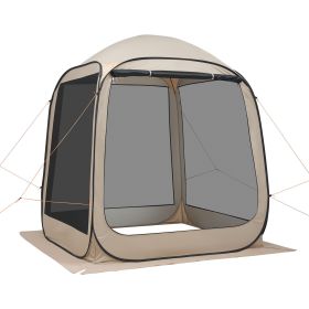 Screen House Tent, 6 x 6 ft, 4-6 Person Pop Up Screen Tent, Portable Screened in Canopy with Carry Bag, Netting Sides, Ground Stakes, for Garden