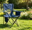 Folding Camping Chair Mesh Backrest  Metal Frame with Carrying Bag Outdoor Portable Reclining Camp Seat