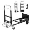 2 in 1 Folding Hand Truck, 500 lbs Load Capacity for 4-Wheel Mode, Convertible Hand Truck Dolly with Wheels & Adjustable Handle