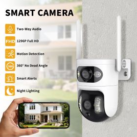 Cross border popular binocular gun ball linkage monitoring camera | AI humanoid tracking+360 ° panoramic monitoring | WiFi remote real-time warning |