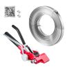 Steel Banding Strapping Kit, Heavy Duty Banding Sealer Tool with 100 ft Binding Straps, 100 Metal Clasps