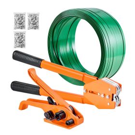 Banding Strapping Kit, Heavy Duty Banding Sealer Tool with 1000 ft Length PET Band, 300 Metal Seals