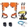 Tree Climbing Spikes Set, 1 Pair Alloy Steel Climbing Spurs with Safety Rope and Safety Harness, 350lbs Load Capacity Tree Climbing Gear