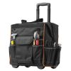 Rolling Tool Bag, 110 lbs Load Capacity, 25 Pockets Heavy Duty Roller Tool Bag on Wheels, Adjustable Telescoping Handle & Stable Base