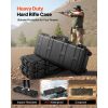 Hard Rifle Case, Lockable Rifle Case with Pre-cut Foams, 40 in Gun Storage with Wheels