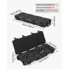 Hard Rifle Case, Lockable Rifle Case with Pre-cut Foams, 40 in Gun Storage with Wheels