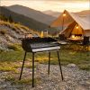 Portable Charcoal Grill Featuring Detachable Legs Adjustable Grate And Includes Carrying Bag for Easy Transport