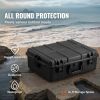 Weatherproof Hard Case, Heavy Duty Protective Dry Box Case with Pre-cut Foam, and Retractable Pull Handles for Travel, Hunting, Military, Tactical