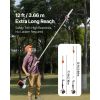 Gas Pole Saw, 43CC 2 Stroke Gas Powered Pole Saws with 12 in Cutting Bar, Cordless Tree Trimmer with Rotatable Head, 7.1 to 12 ft Extendable