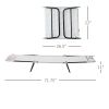 Folding Chaise Lounge Chair, Cream White, 5-Level Adjustable with Headrest, Breathable Mesh for Beach & Patio