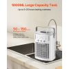 Portable Air Conditioner, 4-in-1 Evaporative Air Cooler with Remote Control, 3-Speed Mini Air Conditioner with Timer, 3 Mist Levels, 1L Water Tank