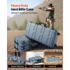 Hard Rifle Case, Lockable Rifle Case with 4 Layers Pre-cut Foams, 36 in Gun Storage with Wheels