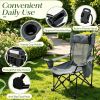 Outdoor Camping Reclining Chair 2 in 1 with 3 Level Adjustable Backrest Lightweight Portable Folding Chair for Picnic Travel Hiking