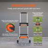 Folding Hand Truck, 275 lbs Load Capacity, Aluminum Portable Cart, Convertible Hand Truck and Dolly with Telescoping Handle and PP+TPR Wheels