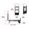 2 in 1 Folding Hand Truck, 500 lbs Load Capacity for 4-Wheel Mode, Convertible Hand Truck Dolly with Wheels & Adjustable Handle