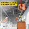 3-in-1 Electric Hoist Winch, 1100lbs Portable Electric Winch, 110V Power Winch Crane, 25ft Lifting Height, with Wire, Wireless, Manual Remote Control