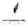 Folding Chaise Lounge Chair, Black, Portable, 6-Level Adjustable Back, Pillow Included, Ideal for Patio, Garden, Beach