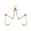 G80 V Bridle Chain, 5/16" x 2' Towing Chain Bridle with 15" J Hooks and Grab Hooks