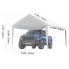 Carport Replacement Canopy Cover 10 x 20 ft, Garage Top Tent Shelter Tarp Heavy-Duty Waterproof & UV Protected, Easy Installation with Ball Bungees