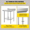 24 x 24 x 35 Inch Stainless Steel Work Table, Commercial Food Prep Worktable Heavy Duty Prep Worktable