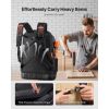 Tool Backpack, 65 Pockets, Heavy-duty Tools Storage Organizer Work Bags with Laptop Compartment & Molded Base