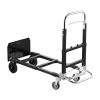 2 in 1 Folding Hand Truck, 500 lbs Load Capacity for 4-Wheel Mode, Convertible Hand Truck Dolly with Wheels & Adjustable Handle