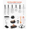 28PCS Griddle Accessories Kit, Flat Top Grill Accessory, Enlarged Spatula Gift Set, Stainless Steel Grilling Tools with Basting Cover, Tong