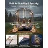 Pop up Sports Tent, 63x63 in Clear Bubble Tent for 2-4 Persons, Waterproof Outdoor Pod with Floor Mat & Top Cover