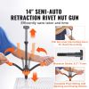 Rivet Nut Tool, 14 in Rivnut Tool Kit with 7 PCS Metric and SAE Mandrels, 70 PCS Assorted Rivet Nuts, 10-24, 1/4-20, M6, 5/16-18, M8, 3/8-16, M10