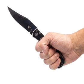 8.25" Automatic Spring Assisted Knife with Axis Lock and Clip Point Blade (Color: Wood)