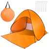 Pop Up Beach Tent Sun Shade Shelter Anti-UV Automatic Waterproof Tent Canopy for 2/3 Man w/ Net Window Storage Bag for Outdoor Beach Camping Fishing U