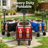 680LBS Heavy Duty Folding Wagon Cart, All-Terrain Collapsible Utility Wagon with Extra Large Capacity, Compact Foldable Pull Cart for Camping