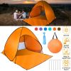 Pop Up Beach Tent Sun Shade Shelter Anti-UV Automatic Waterproof Tent Canopy for 2/3 Man w/ Net Window Storage Bag for Outdoor Beach Camping Fishing U