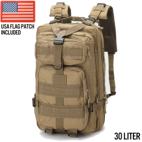 XG-MB30 - Small Tactical Backpack Survival Bag (30 Liter) (Color: Khaki)