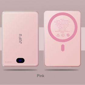 Magnetic Wireless Power Bank, A Savior For Travel And Office, Magnetic Charging In Seconds, Portable, Small And Large Capacity (Colors: Pink)