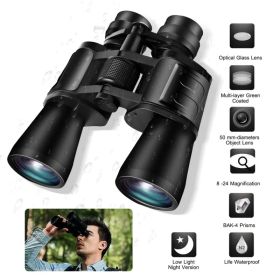 Portable Zoom Binoculars With FMC Lens Low Light Night Vision For Bird Watching, Hunting and Sports (Colors: Black)