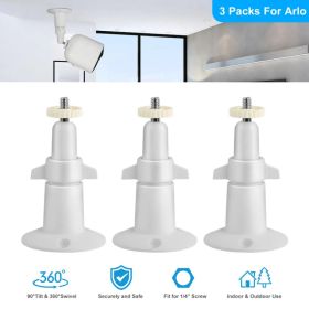 3 Packs Security Camera Wall Mount For Arlo 360 Degree Adjustable Camera Holder Garden Patio Screw Mount (Colors: White)