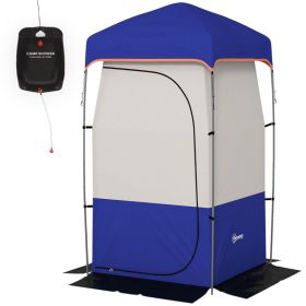 Camping Shower Tent, Portable Privacy Shelter with Solar Shower Bag, Removable Floor and Carrying Bag, Blue (Colors: Blue-730x170x170 mm)