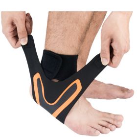 Ankle Support Brace Safety Running Basketball Sports Ankle Sleeves (Colors: S-1pc-Right orange)